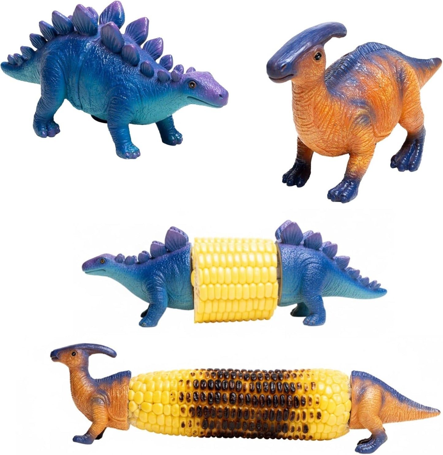 🦖🍗Dinosaur Corn Holders for Corn On The Cob - Funny Corn Cob Holder for Kids and Adults with Stainless Steel Prongs