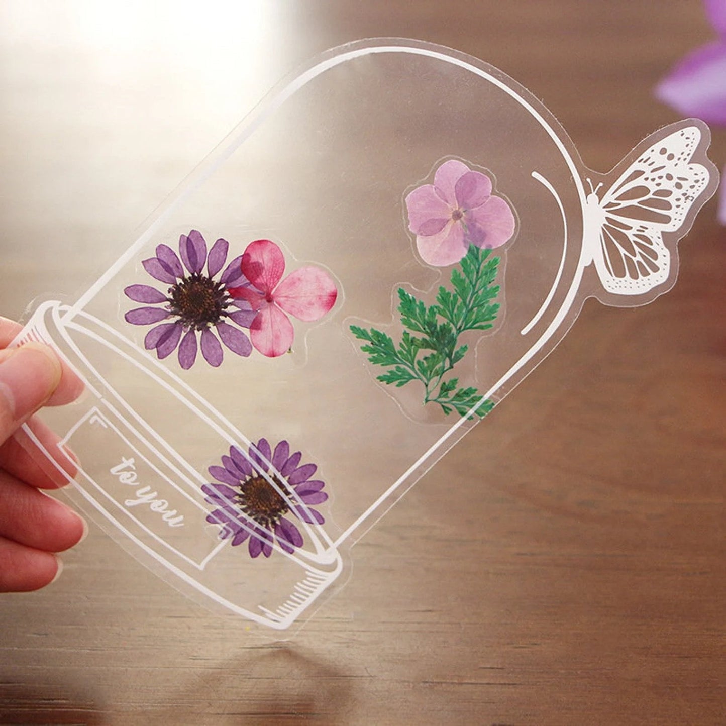 🌸🌿🌷40pcs Transparent Dried Flower Bookmarks-DIY Gifts Bookmarks