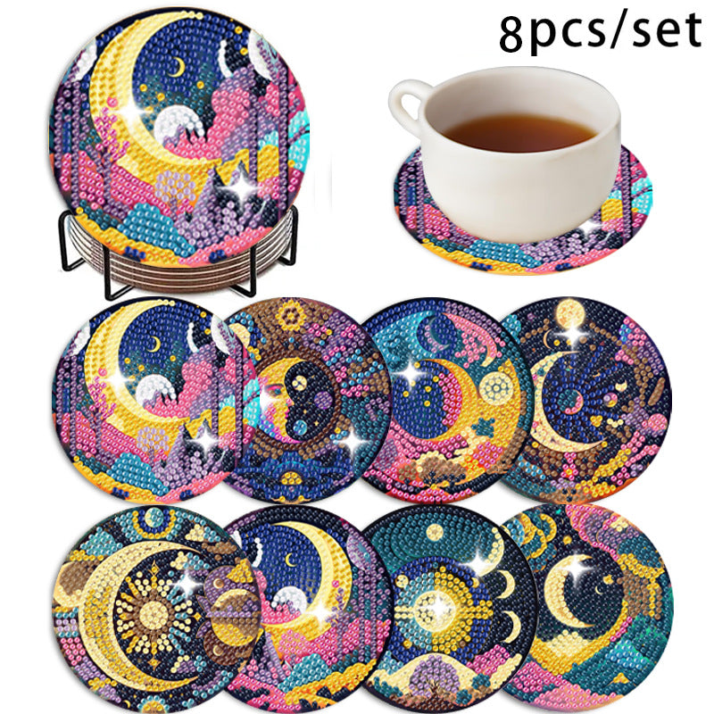 ๐
Sparkling DIY Diamond Painting Cup Coasters โ 8PCS Set