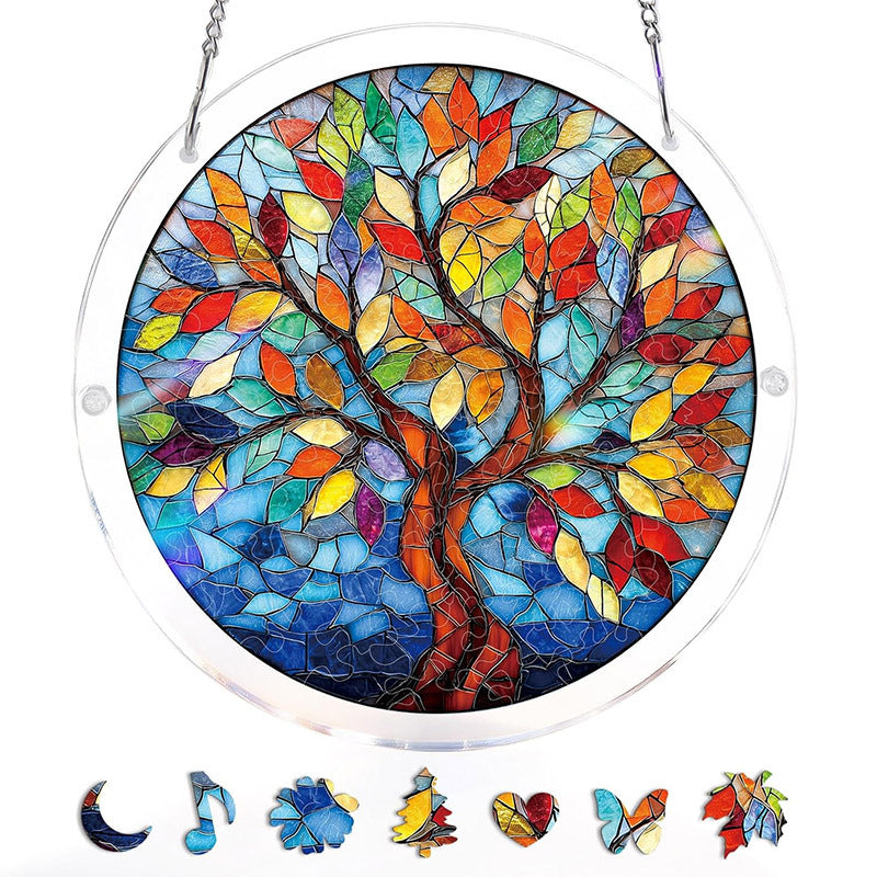 Acrylic Jigsaw Puzzle Suncatcher - Dawn Blossom Sea
