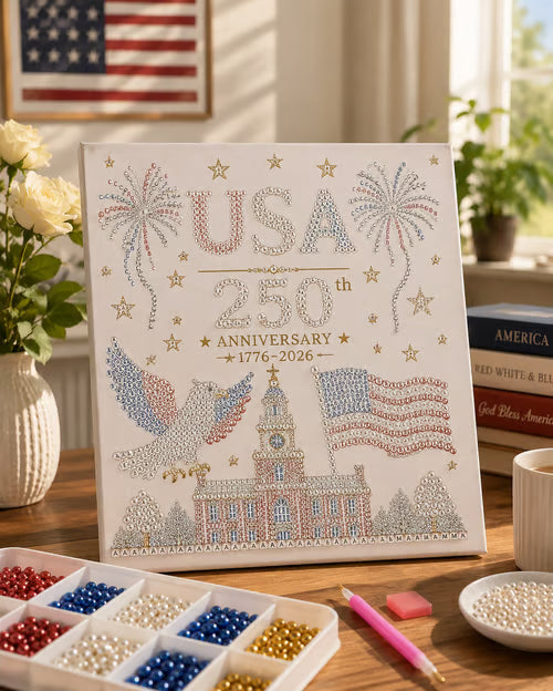 🔥LAST DAY 49% OFF - 🇺🇸 USA 250th Anniversary DIY Pearl Painting Kit ✨❤️🔥