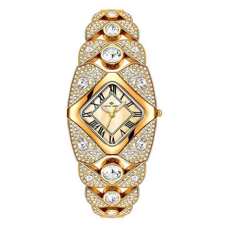 Luxury Full Diamond Bangle Bracelet Watch Women's Fashion Stainless Steel Quartz Wristwatch 30M Waterproof Elegant Stylish Unique Gift for Wife Bling Jewelry