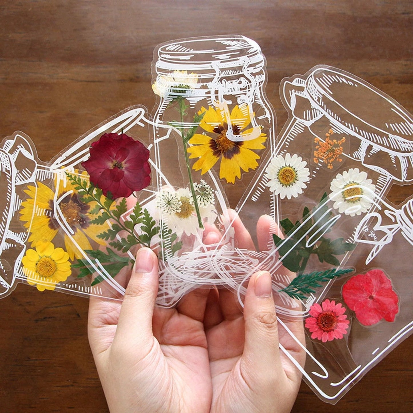 🌸🌿🌷40pcs Transparent Dried Flower Bookmarks-DIY Gifts Bookmarks