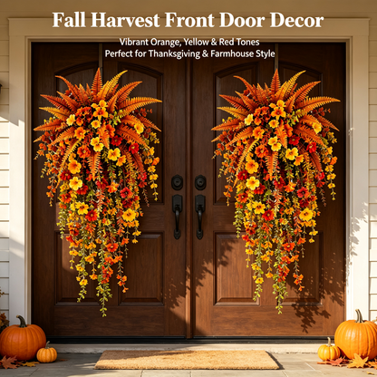 🍂60% OFF Artificial Autumn Harvest Swag Front Door & Farmhouse Porch Hanging Seasonal Decor