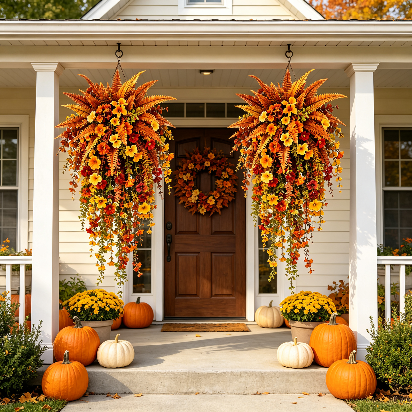 🍂60% OFF Artificial Autumn Harvest Swag Front Door & Farmhouse Porch Hanging Seasonal Decor