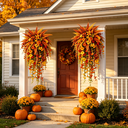🍂60% OFF Artificial Autumn Harvest Swag Front Door & Farmhouse Porch Hanging Seasonal Decor