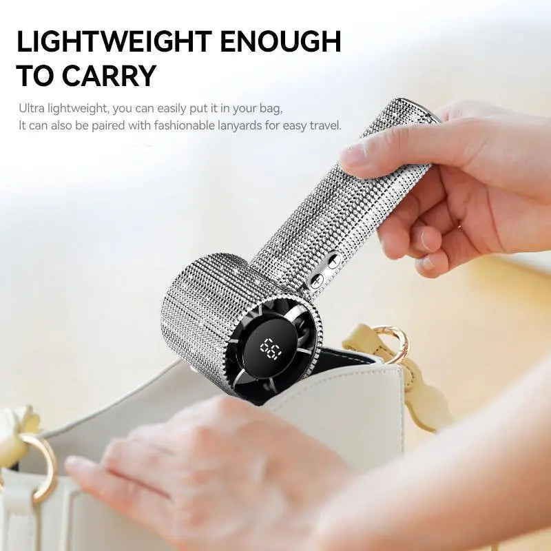 Diamond Fan Luxury Bling Portable Handheld Turbo Fan
