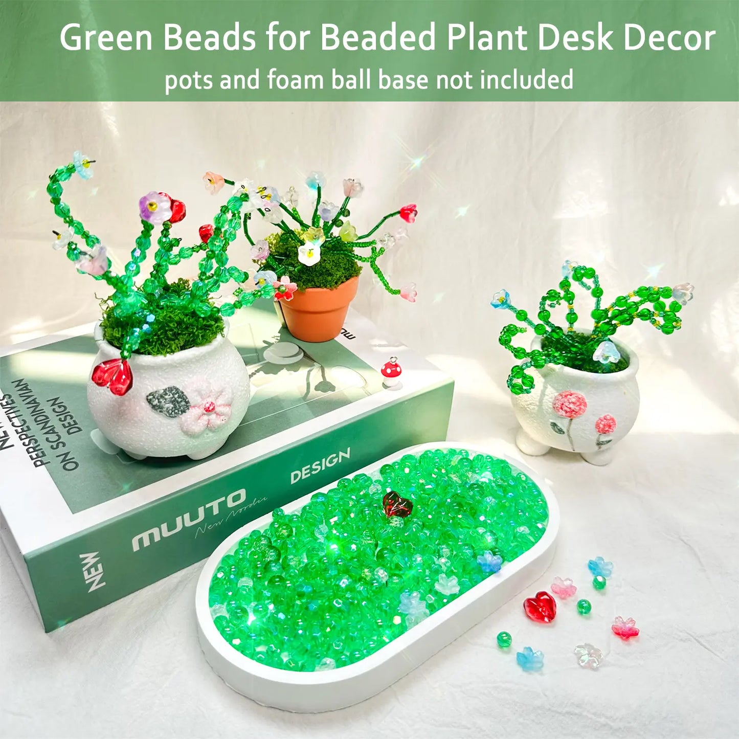🍀Green Glass Beads Beaded Plant Kit DIY-Gifts for Adults🎁
