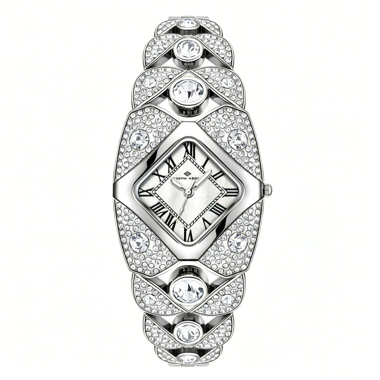 Luxury Full Diamond Bangle Bracelet Watch Women's Fashion Stainless Steel Quartz Wristwatch 30M Waterproof Elegant Stylish Unique Gift for Wife Bling Jewelry