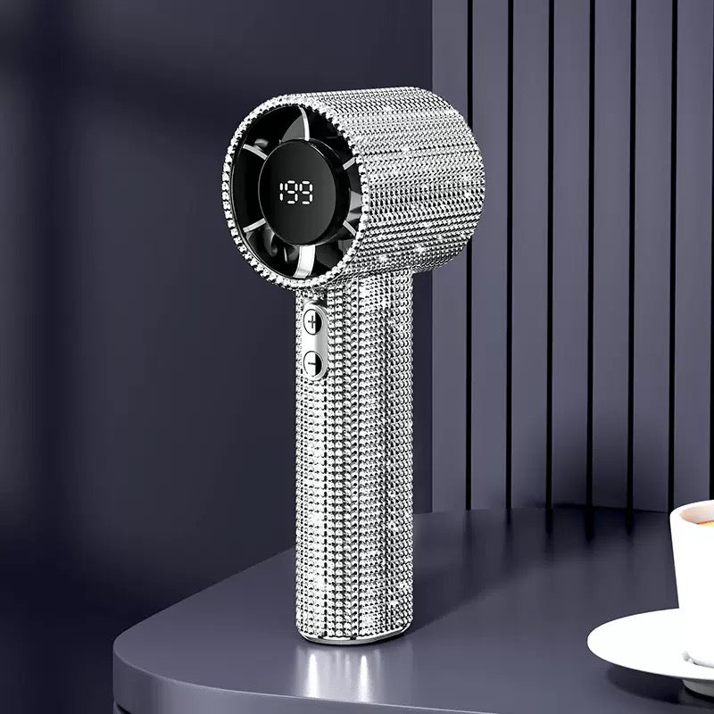Diamond Fan Luxury Bling Portable Handheld Turbo Fan