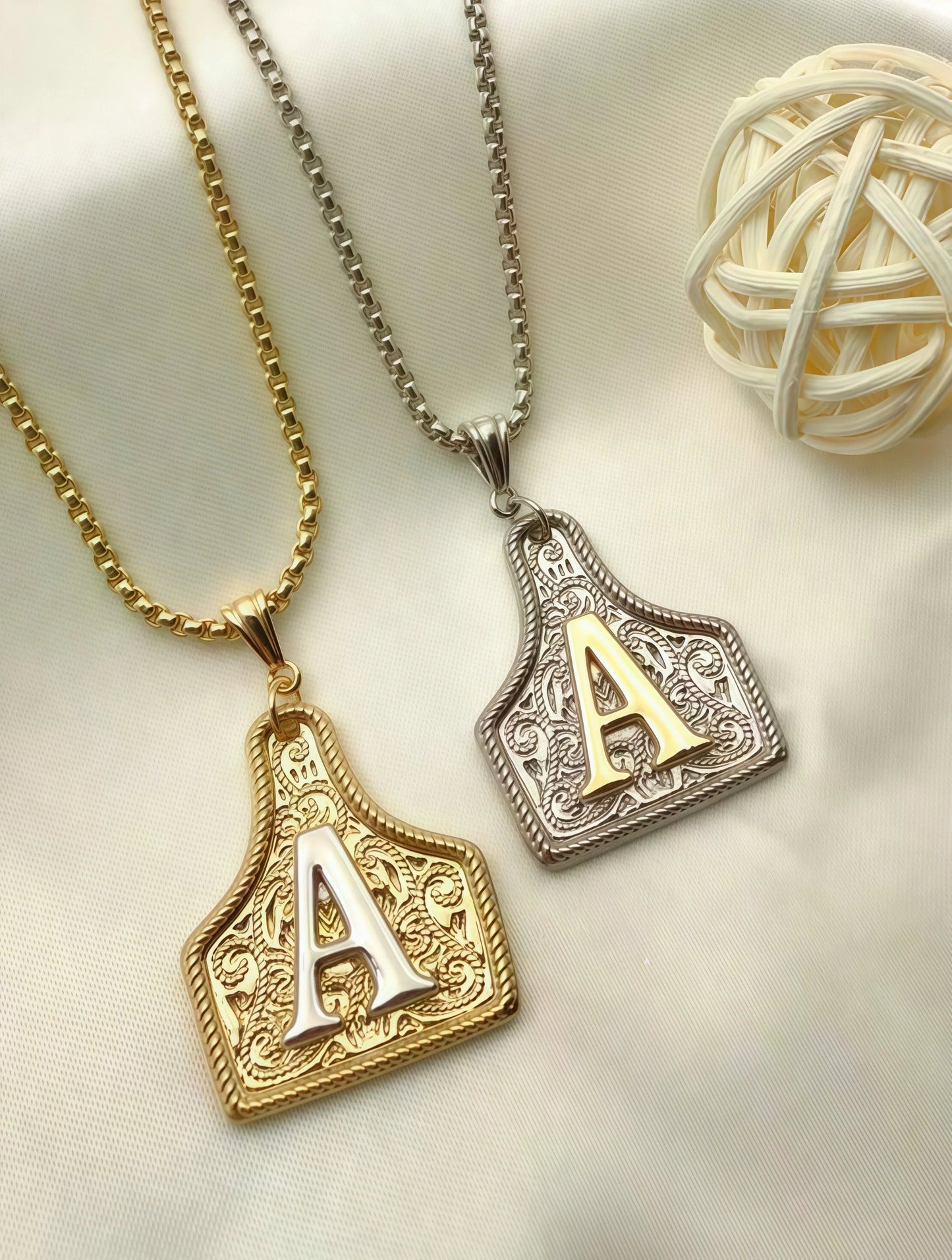 Cowtag Initial Necklace
