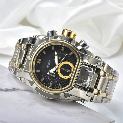 Large dial compass sports watch⌚️Fashion Casual Stainless Steel Wristwatch