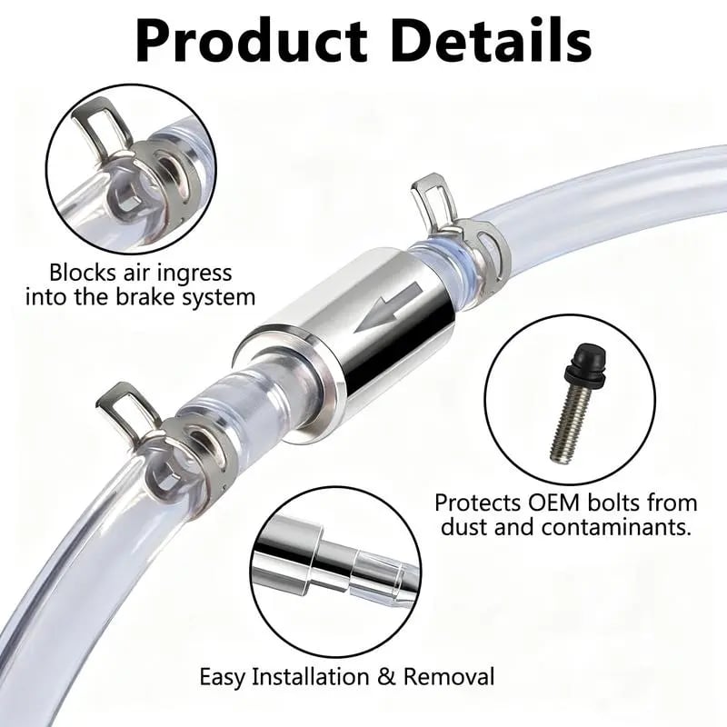 🛠 One-Way Check Valve Brake Bleeder Hose Kit