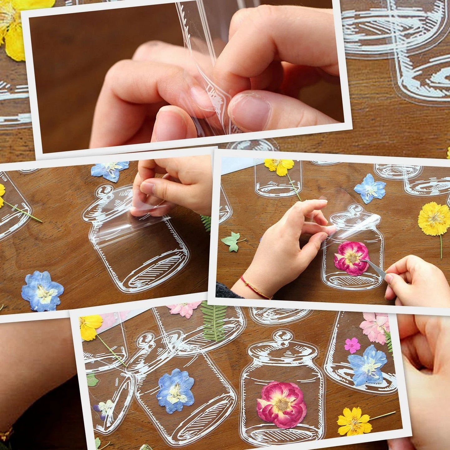 🌸🌿🌷40pcs Transparent Dried Flower Bookmarks-DIY Gifts Bookmarks