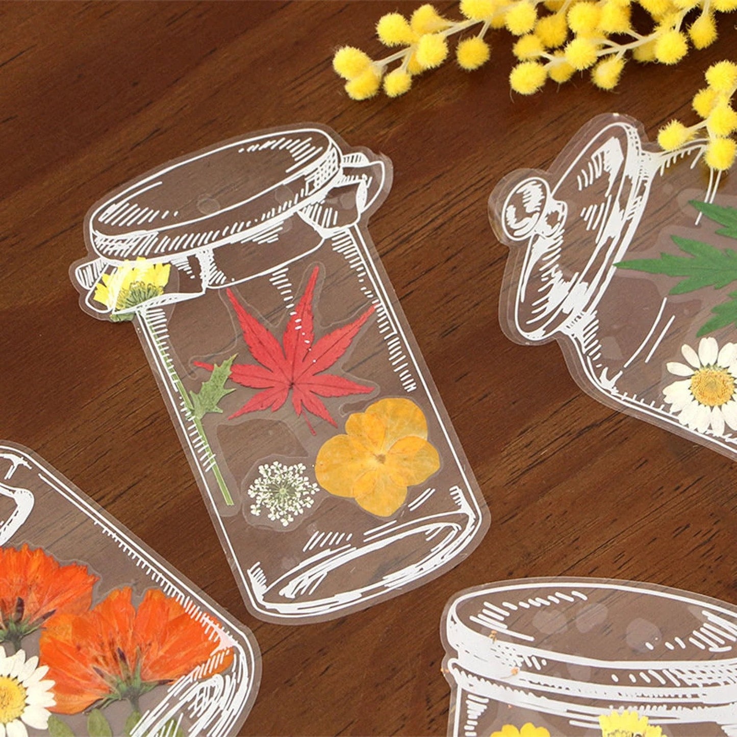 🌸🌿🌷40pcs Transparent Dried Flower Bookmarks-DIY Gifts Bookmarks