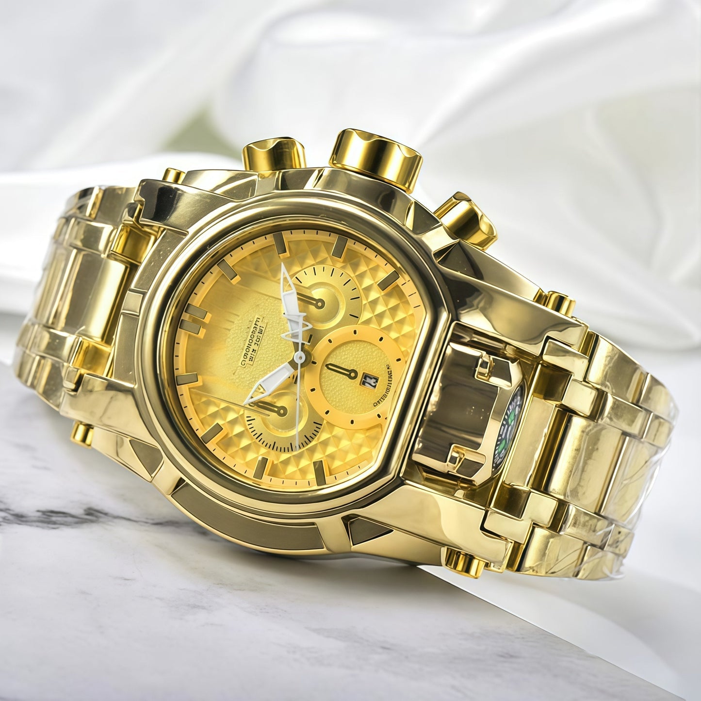 Large dial compass sports watch⌚️Fashion Casual Stainless Steel Wristwatch