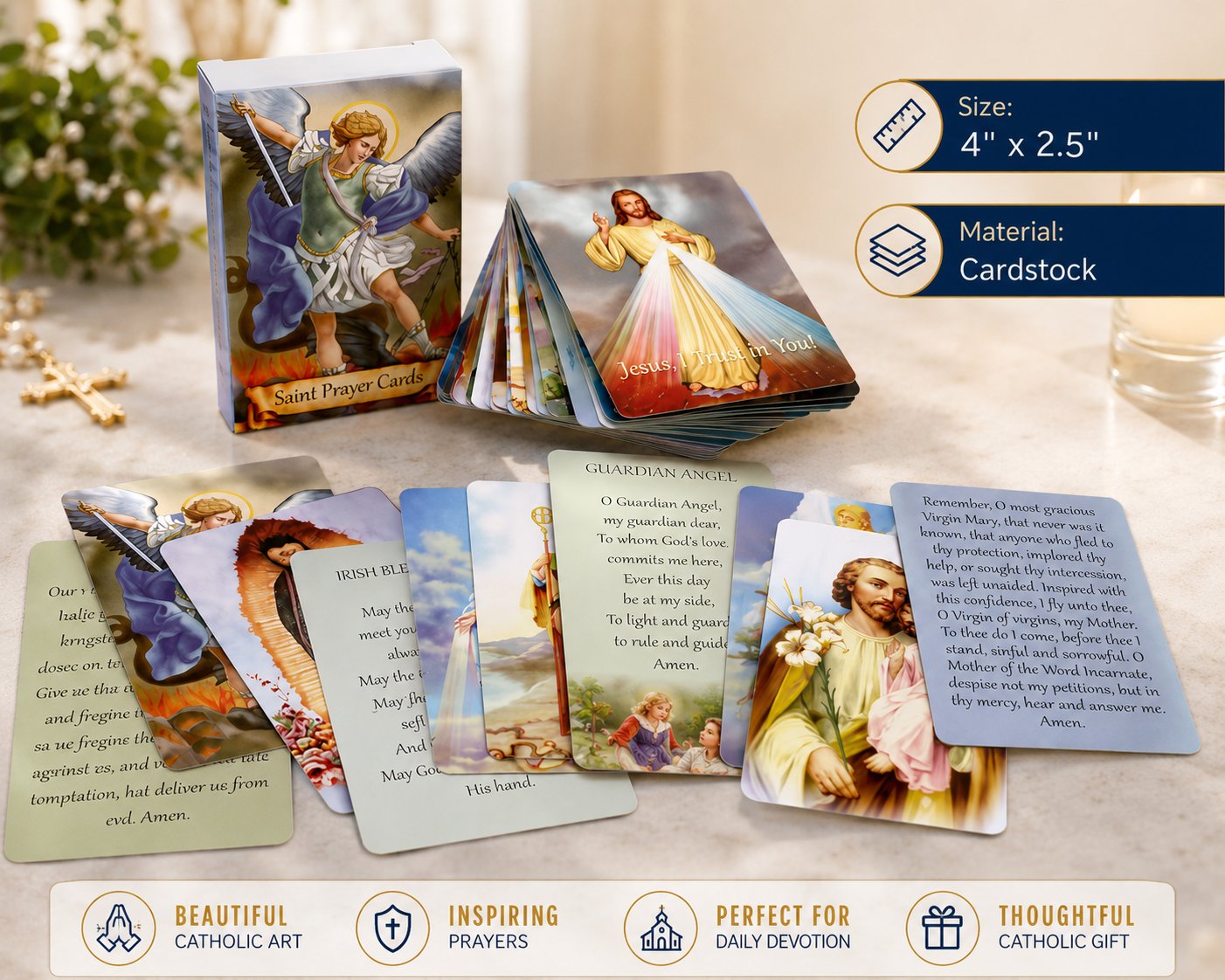 ✝️ Catholic Genuine Leather Holy Card Holder
