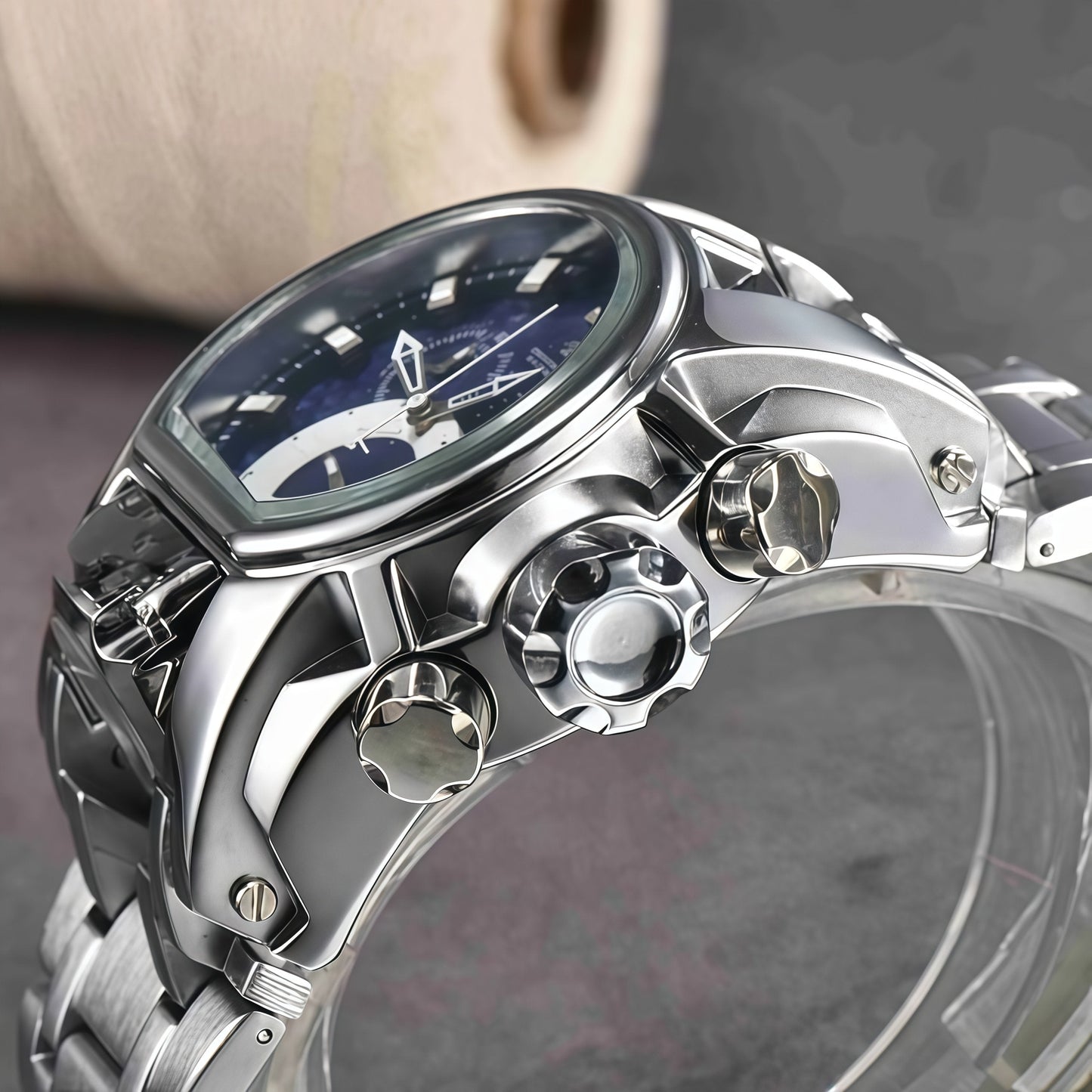 Large dial compass sports watch⌚️Fashion Casual Stainless Steel Wristwatch