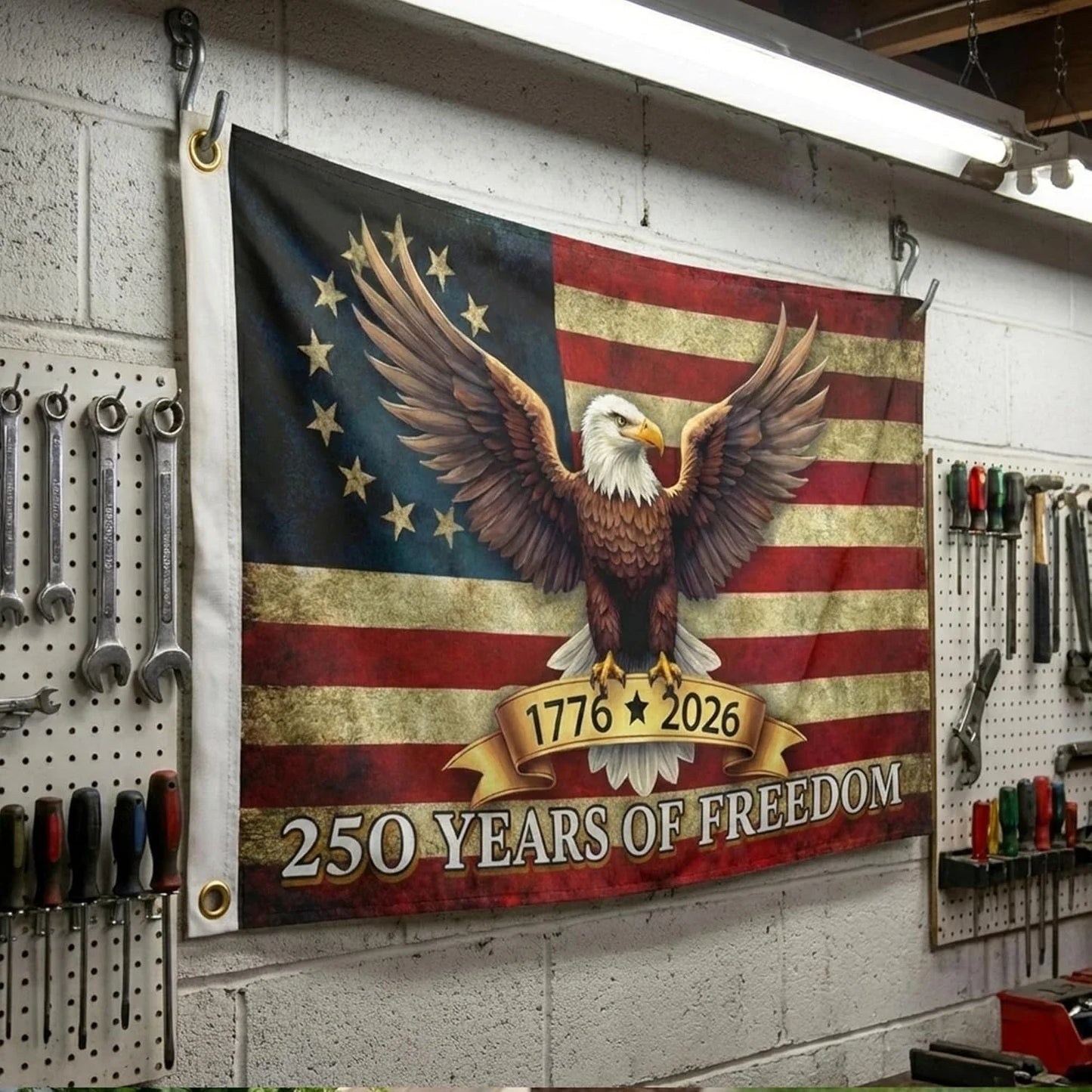 USA 250th Anniversary Flag 1776 - 2026 Patriotic Eagle