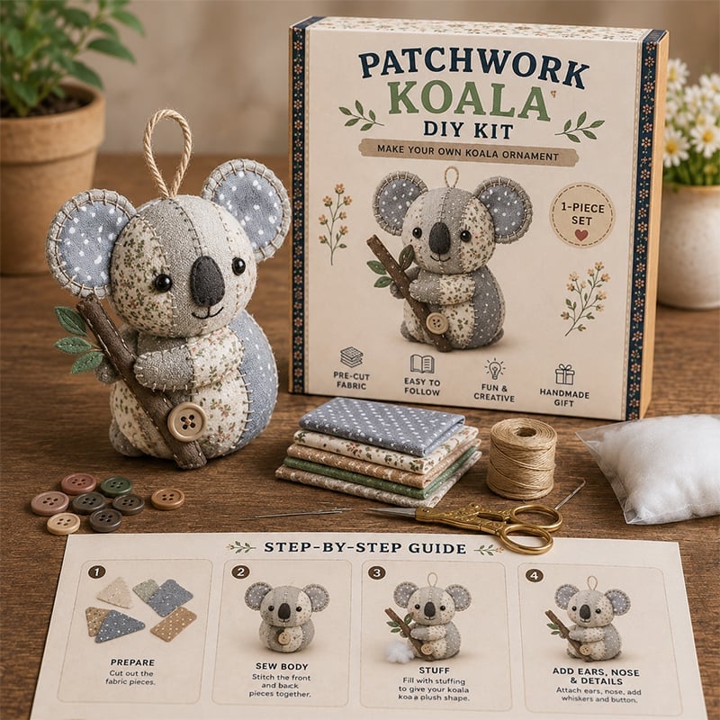 🧵DIY Patchwork Animal Kit – Create Your Own Adorable Animals - Highland Cattle