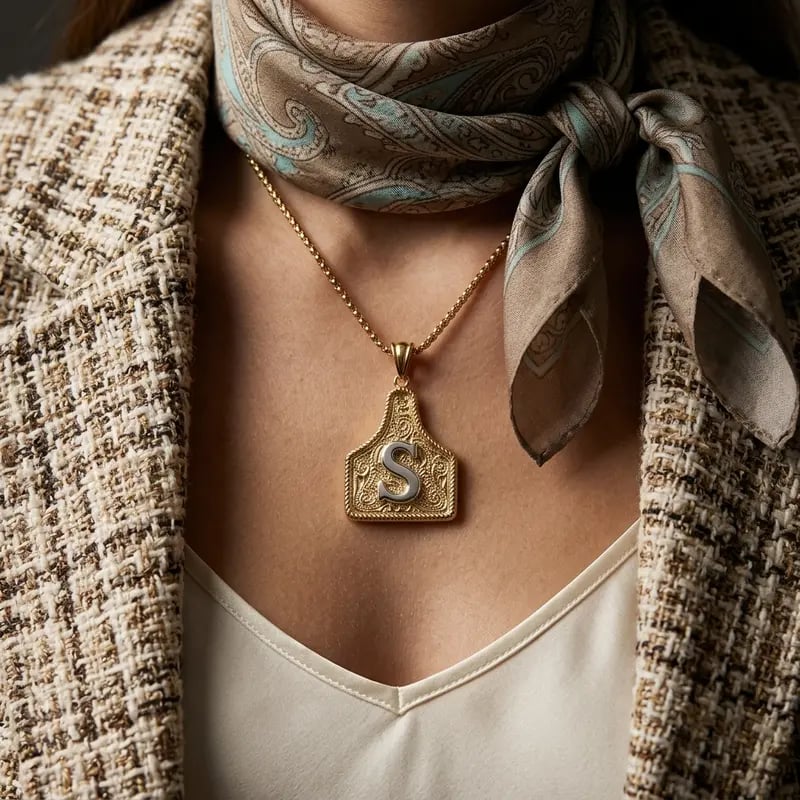 Cowtag Initial Necklace