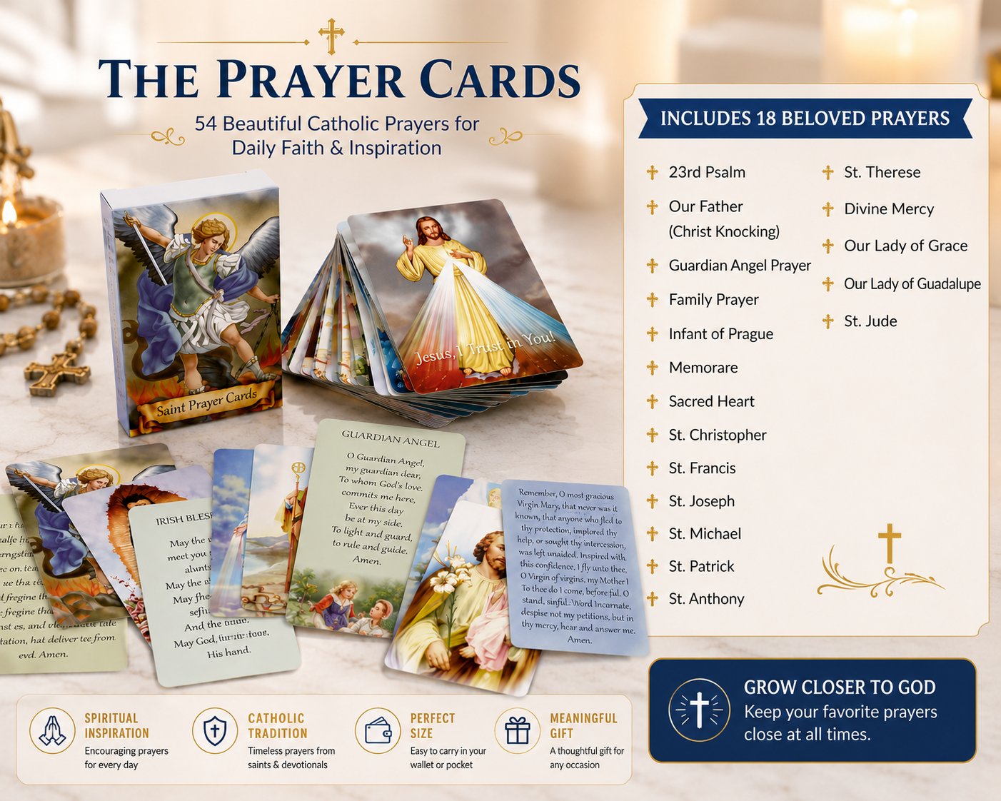 ✝️ Catholic Genuine Leather Holy Card Holder