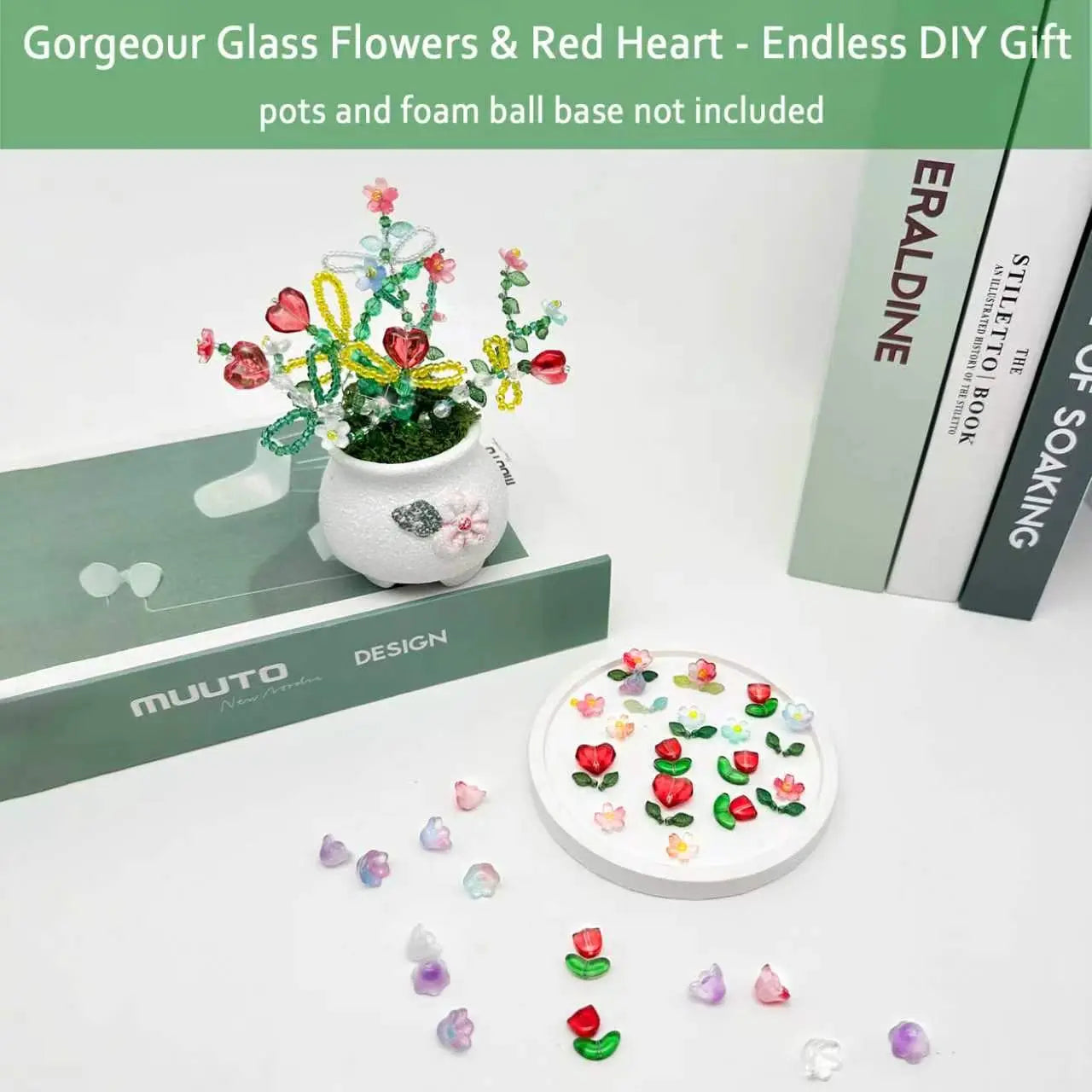 🍀Green Glass Beads Beaded Plant Kit DIY-Gifts for Adults🎁