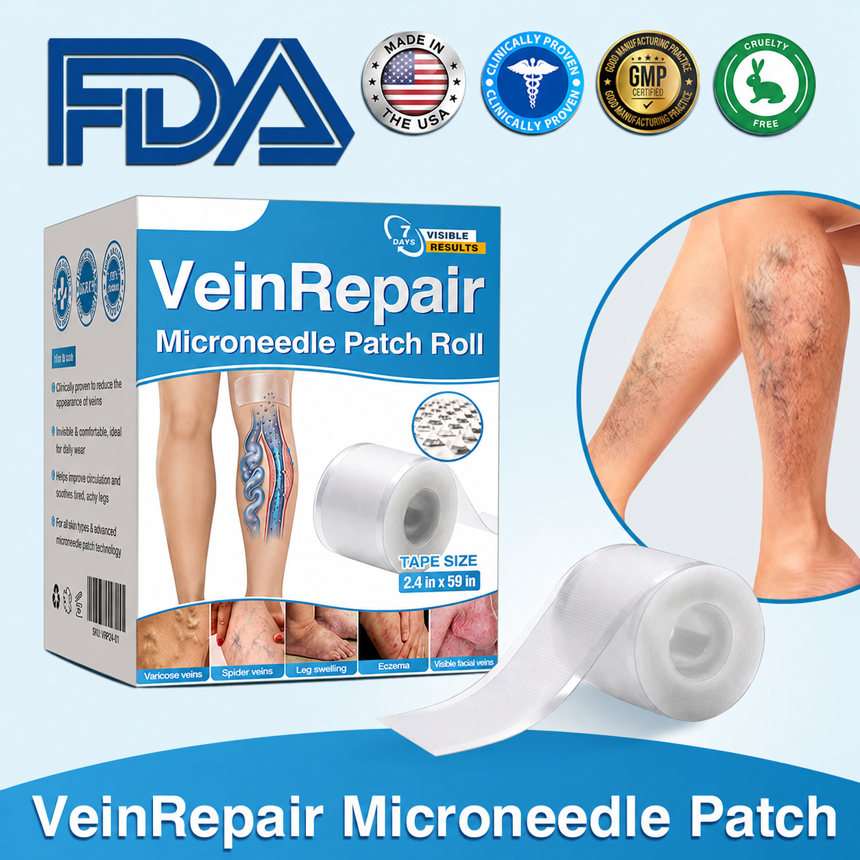 NEYEROS® VeinRepair Microneedle Patch Roll⚡Instant Relief, Long-Term Results