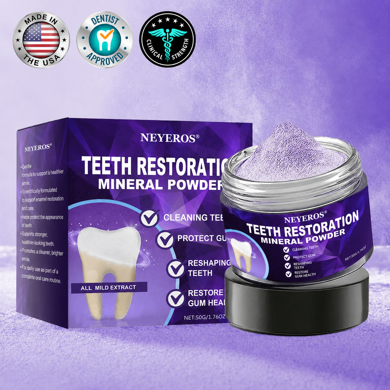 NEYEROS® 🎁Limited-Time Offer🎁 - Don't miss out! Tooth Repair Mineral Powder (Treats periodontitis and oral ulcers, prevents tooth loss, and repairs gum recession)