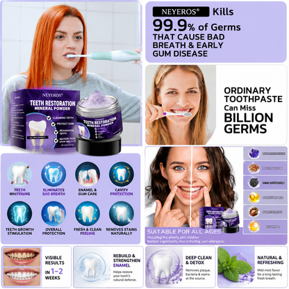 NEYEROS® 🎁Limited-Time Offer🎁 - Don't miss out! Tooth Repair Mineral Powder (Treats periodontitis and oral ulcers, prevents tooth loss, and repairs gum recession)