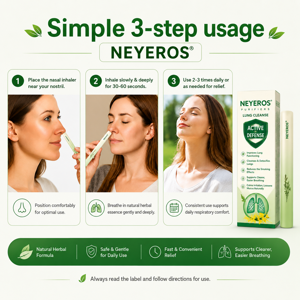 NEYEROS® Botanical Mullein Respiratory Inhaler