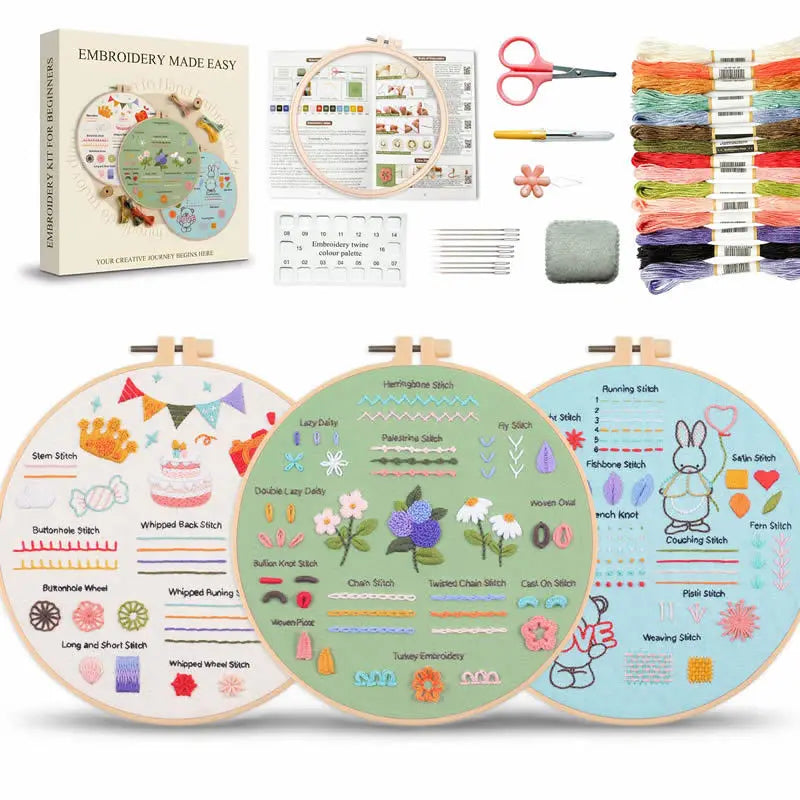 🌻🧵CraftHoop Stitch & Learn Beginner Embroidery Kit – Summer Edition