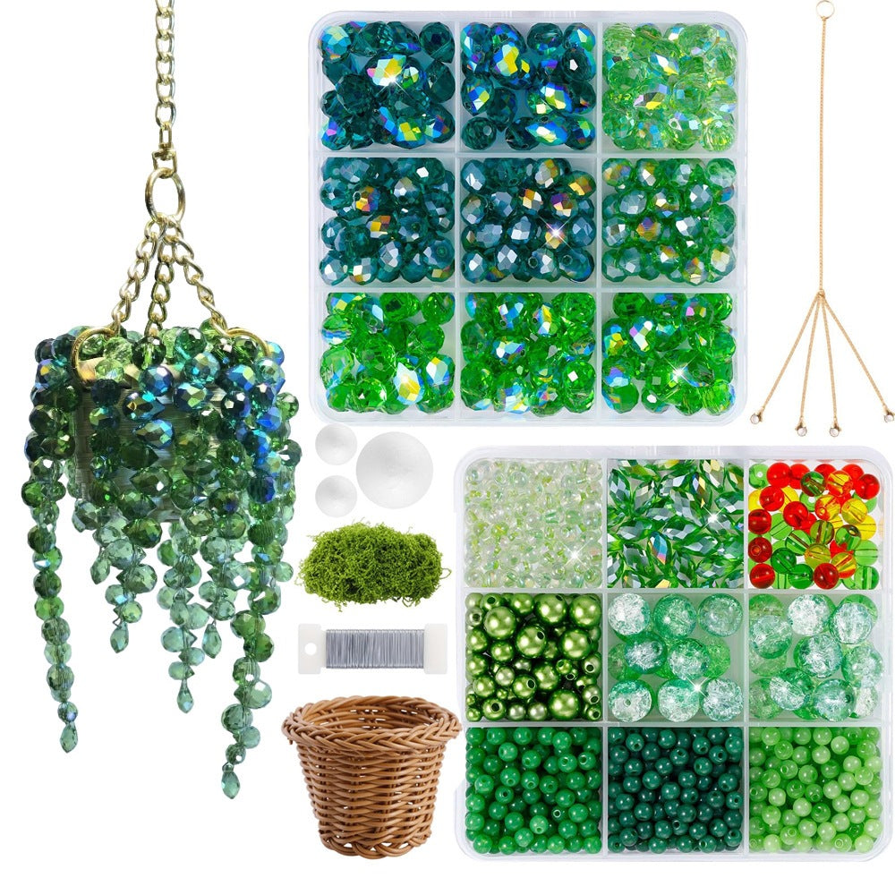 🍀Green Glass Beads Beaded Plant Kit DIY-Gifts for Adults🎁