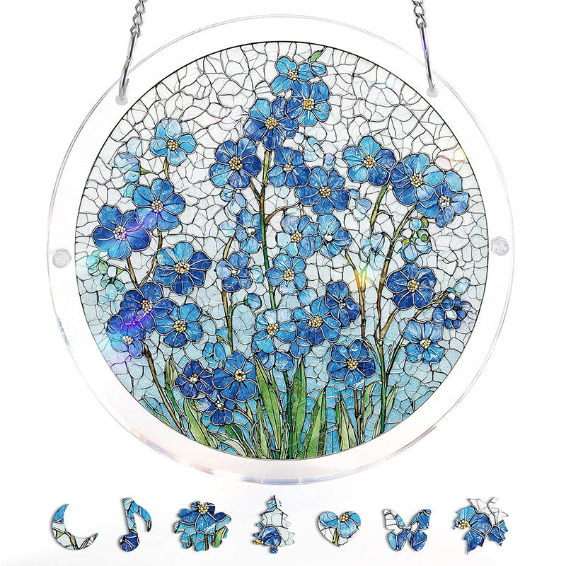 Acrylic Jigsaw Puzzle Suncatcher - Dawn Blossom Sea