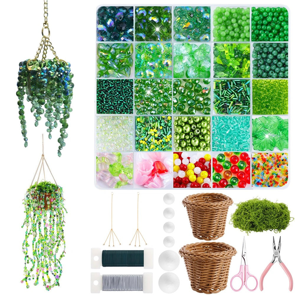 🍀Green Glass Beads Beaded Plant Kit DIY-Gifts for Adults🎁