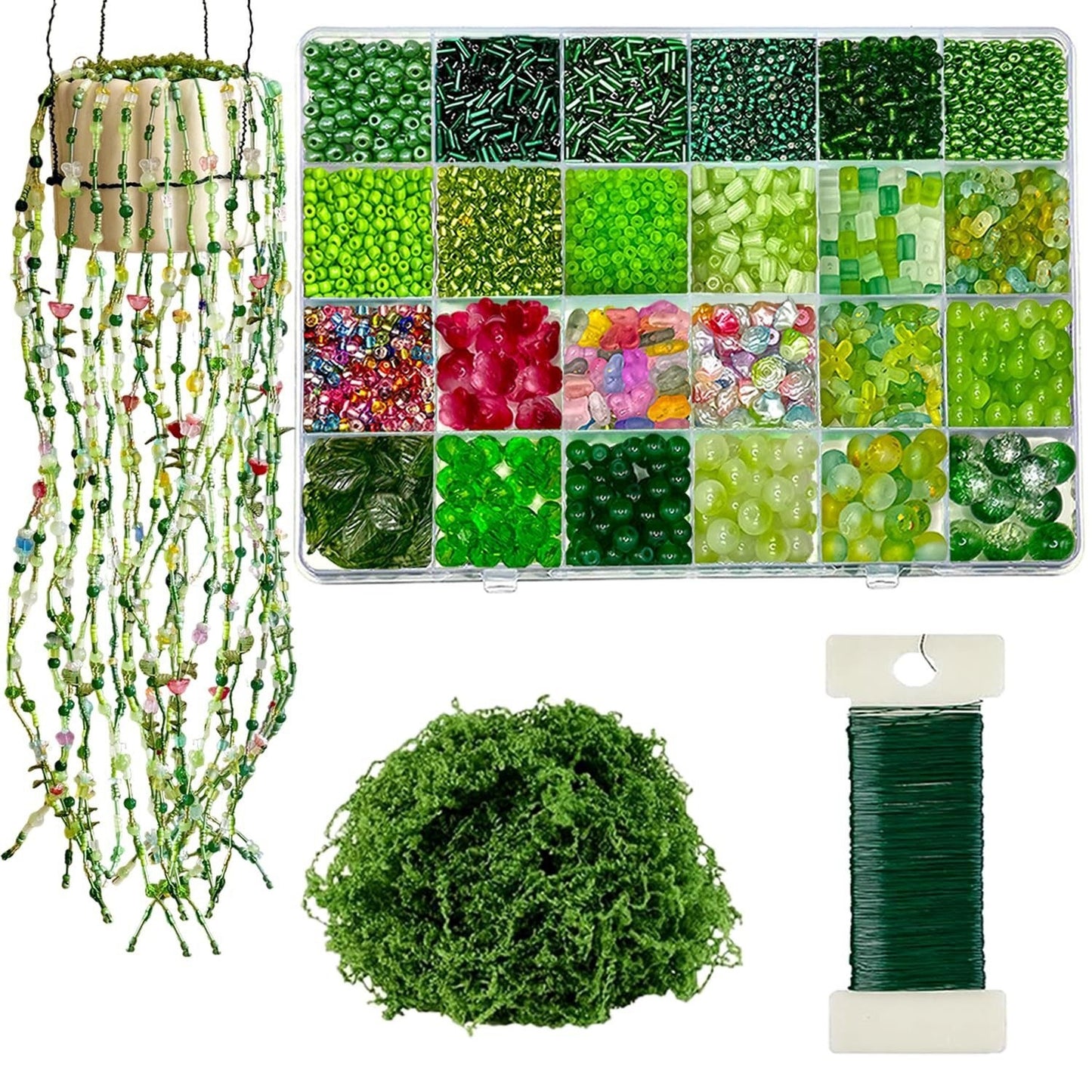 🍀Green Glass Beads Beaded Plant Kit DIY-Gifts for Adults🎁