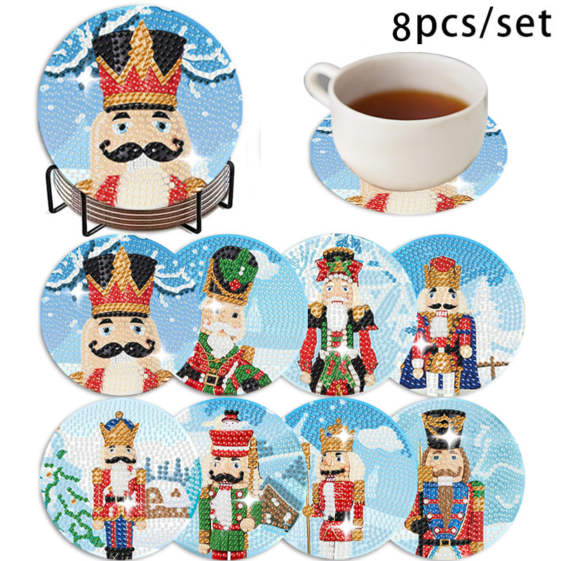 🌅 Sparkling DIY Diamond Painting Cup Coasters – 8PCS Set