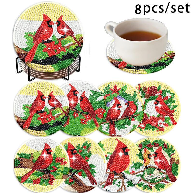 🌅 Sparkling DIY Diamond Painting Cup Coasters – 8PCS Set