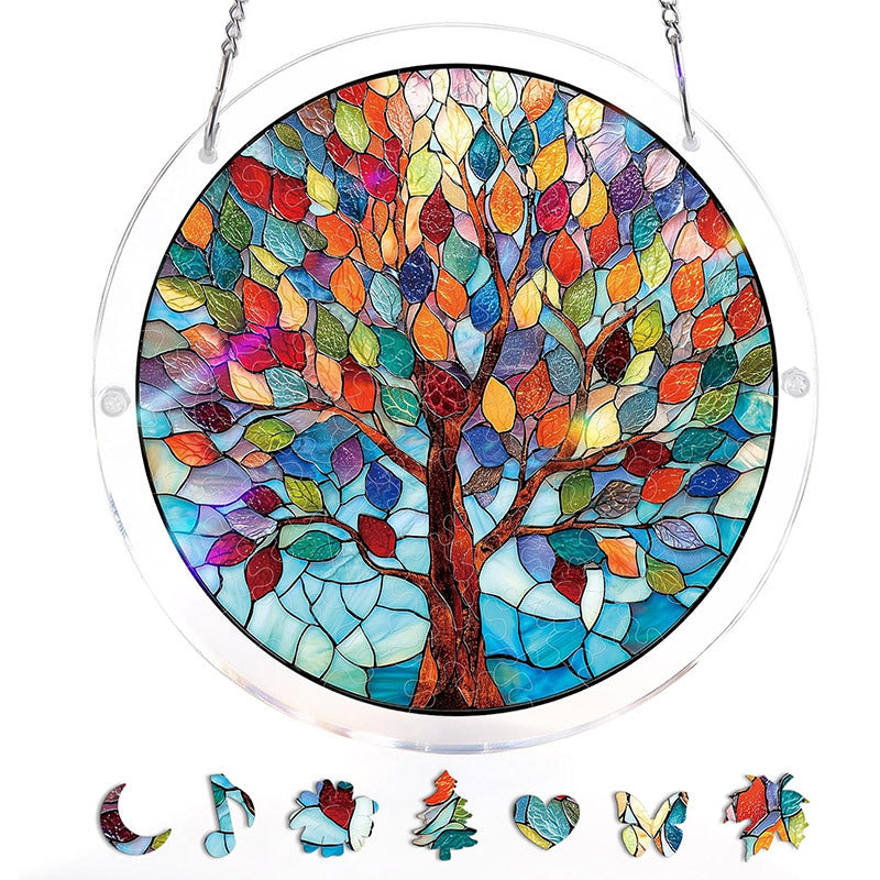 Acrylic Jigsaw Puzzle Suncatcher - Dawn Blossom Sea