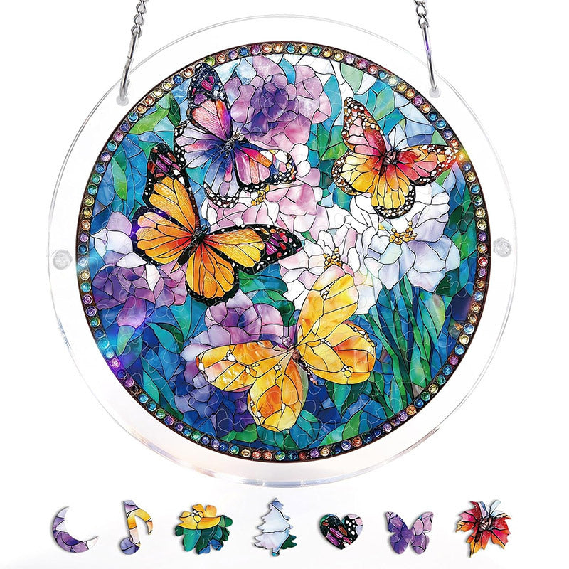 Acrylic Jigsaw Puzzle Suncatcher - Dawn Blossom Sea
