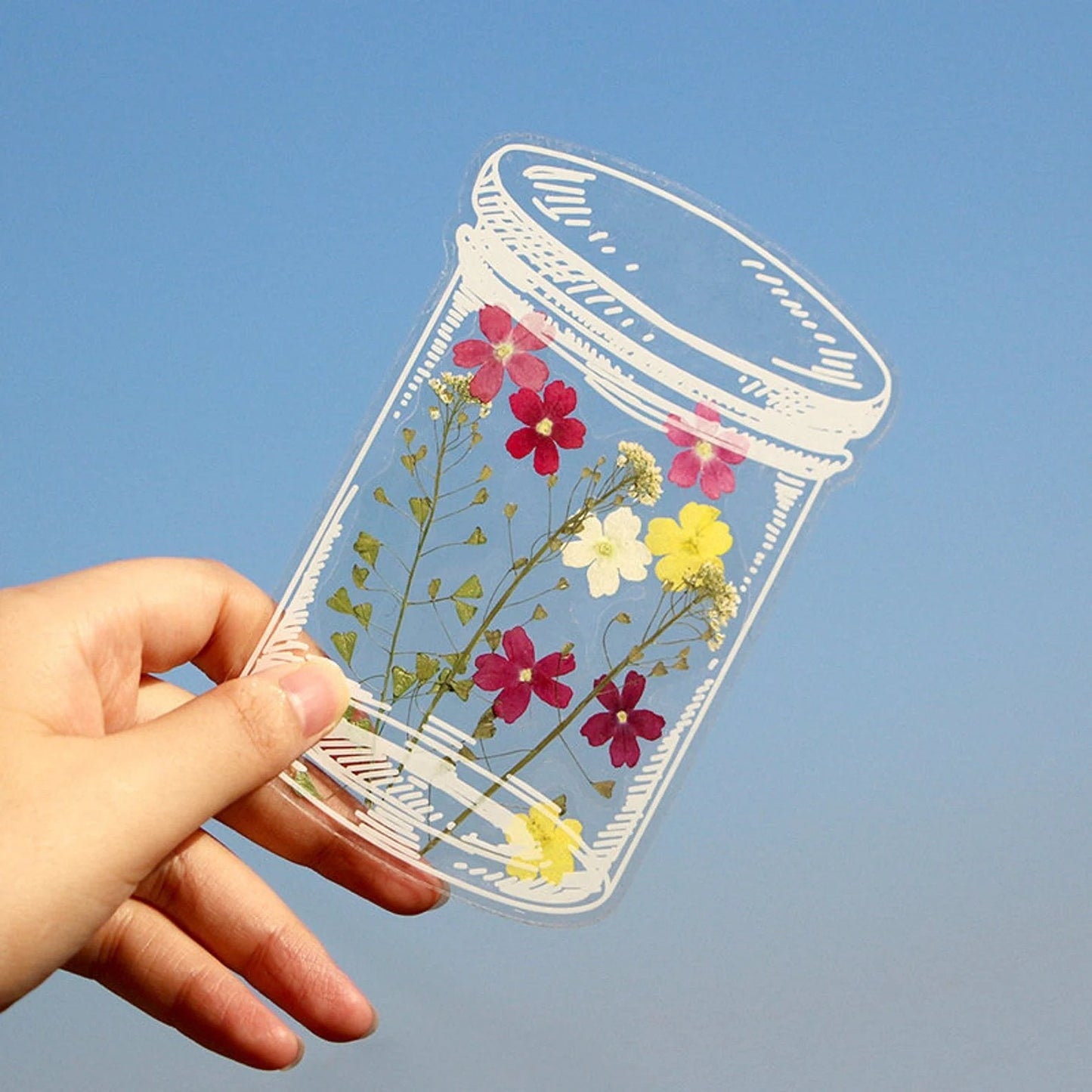 🌸🌿🌷40pcs Transparent Dried Flower Bookmarks-DIY Gifts Bookmarks