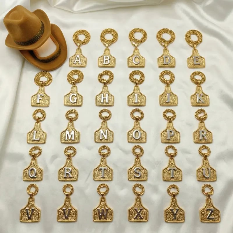 Cowtag Initial Necklace