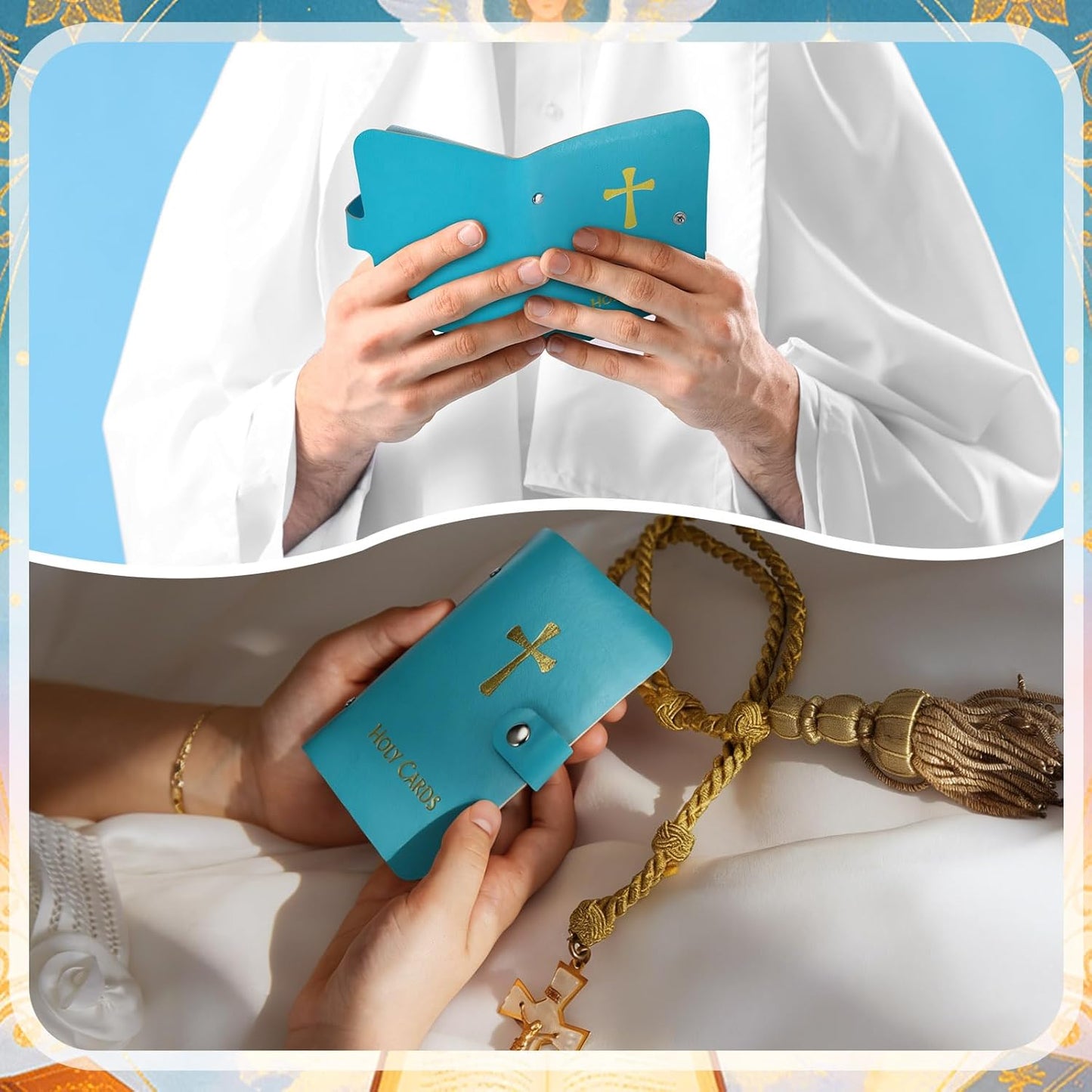 ✝️ Catholic Genuine Leather Holy Card Holder