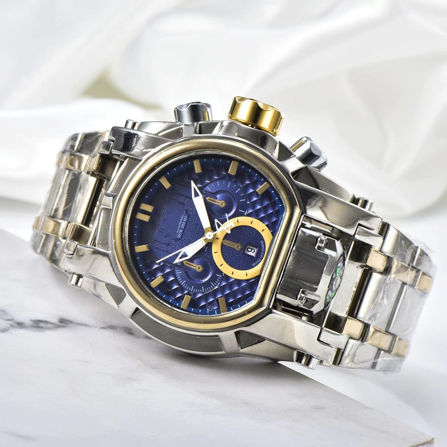 Large dial compass sports watch⌚️Fashion Casual Stainless Steel Wristwatch