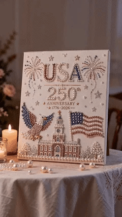 🔥LAST DAY 49% OFF - 🇺🇸 USA 250th Anniversary DIY Pearl Painting Kit ✨❤️‍🔥