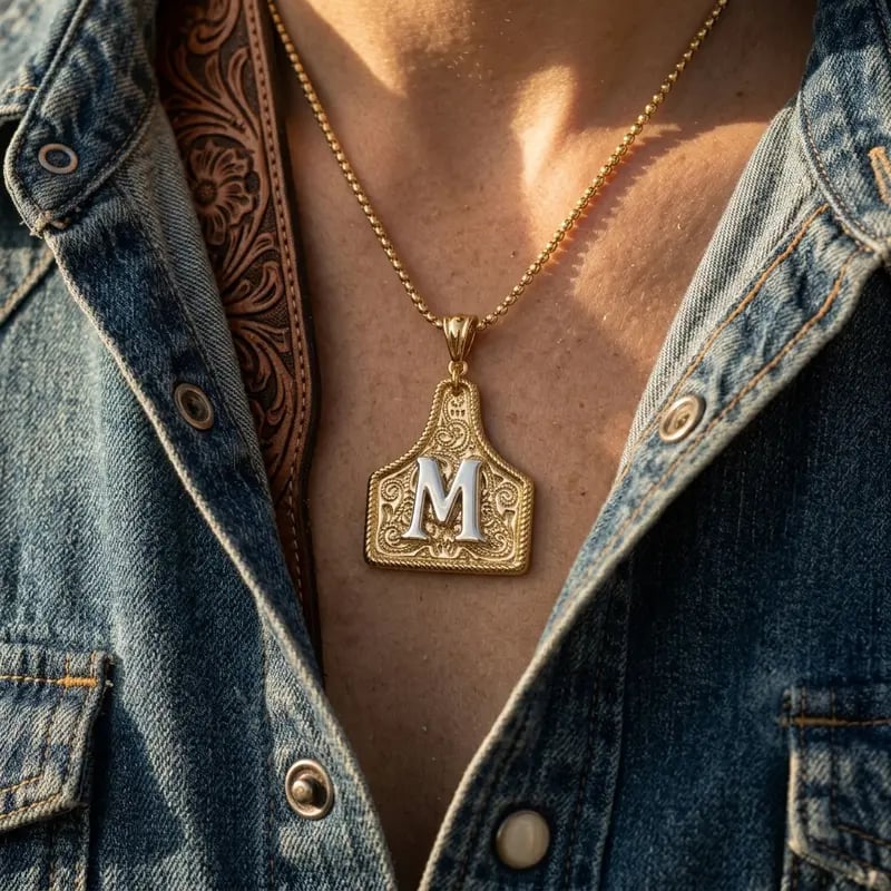 Cowtag Initial Necklace