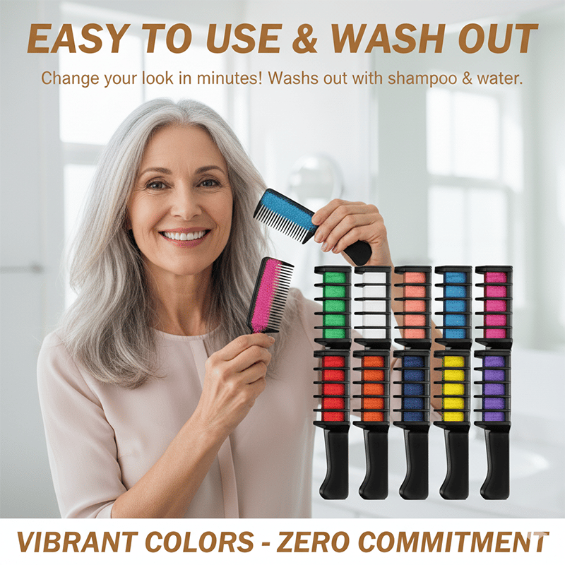 🌈Festive Fun Hair Chalk Combs,As low as $12 per box！