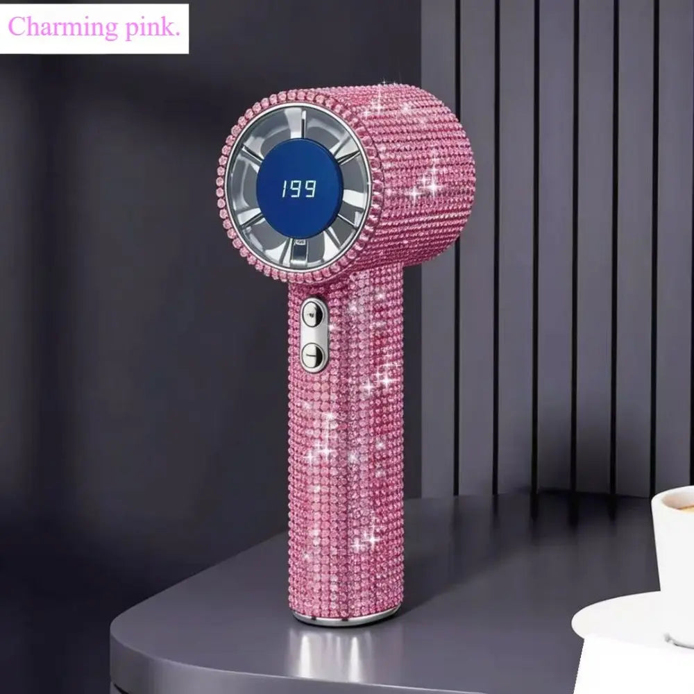 Diamond Fan Luxury Bling Portable Handheld Turbo Fan