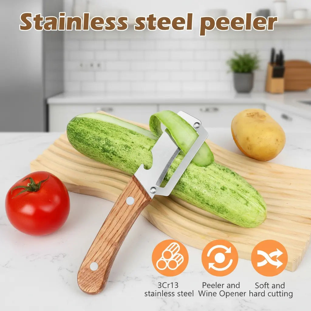 🍎🔪 One blade, endless kitchen magic — multi-function stainless steel peeler & knife for effortless prepping! 🥕✨