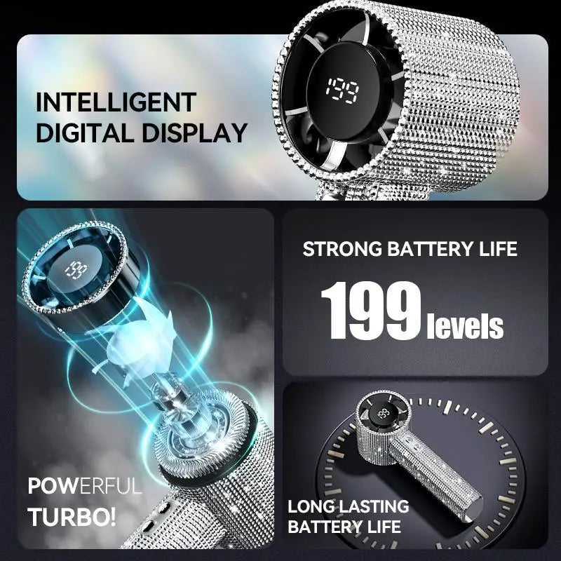 Diamond Fan Luxury Bling Portable Handheld Turbo Fan